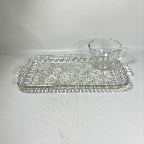 Anchor Hocking Vintage Serva Snack 8 Piece Set Colonial Lady Mid Century 1950s - Picture 6 of 7