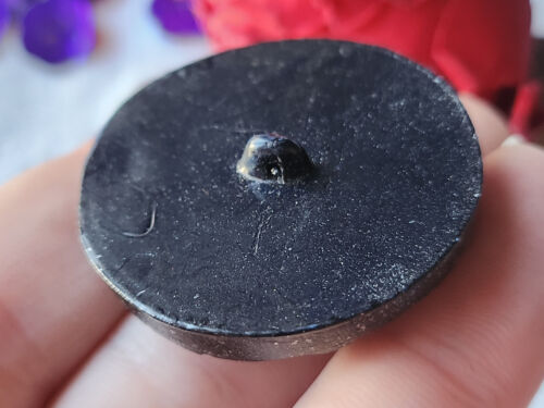 Énorme bouton ancien en résine noir gris vintage épais 3,9 cm ref 0044 - Picture 5 of 7
