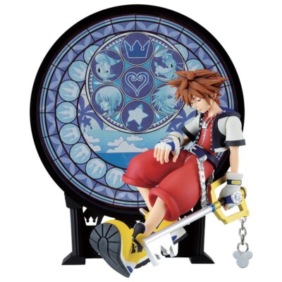 KINGDOM HEARTS Linking Hearts Sora Roxas Statue Figure Set w