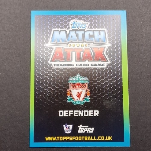 Topps Match Attax Nathaniel Clyne 428 Away Kit 2015/2016 Liverpool Defender - Imagen 11 de 15
