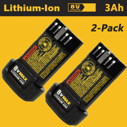 2-PACK for DEWALT DCB080 DCB095 8V Max Battery Works Fit DCF680N1 DW4390 DCL023