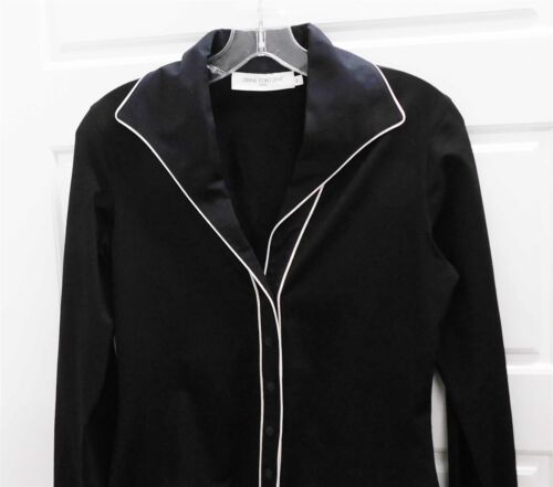 Anne Fontaine Elissandre Black Stretchy Blouse sz 40 - Picture 2 of 6