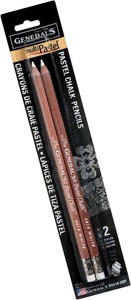 General Pencil Gen-4414-2BP 2 Pencils//Pack Multi-Pastel Chalk Pencils White 2-Pack