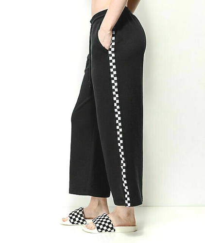 New VANS Chromo Checkerboard Check Wide Leg Crop Track Sweat Pants Sweatpants XS - Picture 2 of 3