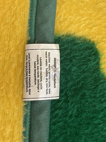 Vintage Biederlack Blanket ALASKA Green Yellow RARE 76”x57” - Picture 4 of 4