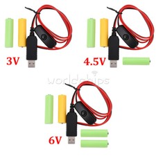 USB Power Supply Replace 2-4pcs AA/AAA Battery for Clock Toys Lights LED