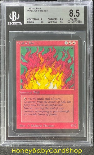 MTG Limited Edition Alpha 1993 Wall of Fire BGS 8.5 NM/MT+ Old School 93/94 - Picture 1 of 6