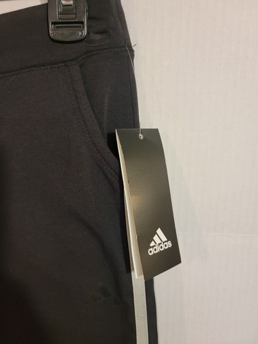 NWT Adidas Girls Pants Size Large (14) Leggings Black With Multicolor Stripes. - Picture 4 of 5