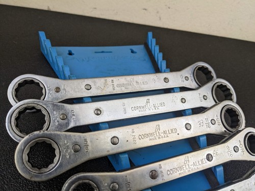 #bi926 Cornwell Allied Ratchet Wrenches Set SAE 1/4 - 7/8 Made in USA - Picture 4 of 13