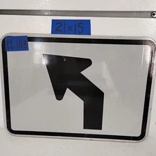 Authentic Traffic Highway Road Street Arrow Sign 45 Degree Left 21" X 15" 12-183