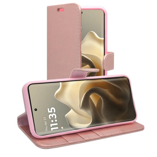 Funda tipo billetera abatible de cuero PU con soporte para tarjeta para Motorola edge 60 - Imagen 19 de 48