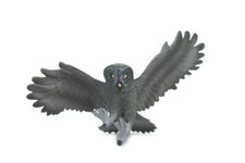 Toy Great Gray Owl, Rubber Bird, Realistic Figure, Model, Gift, 5" CH499 BB155