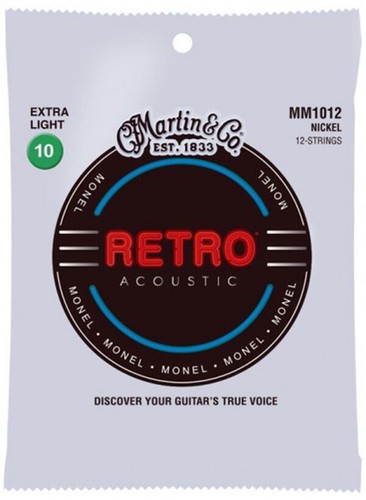 Martin Retro MM1012 Nickel Alloy Acoustic Guitar 12-strings, 10-47, String Set - Picture 7 of 12