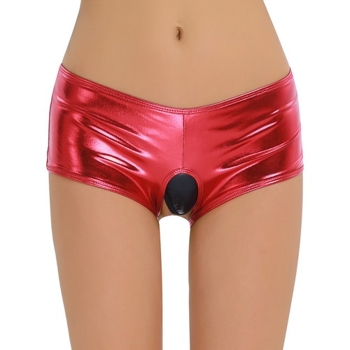 Womens Faux Leather Boyshorts Wetlook Panties Briefs Underwear Club Boxer Shorts - 第 6/24 張圖片