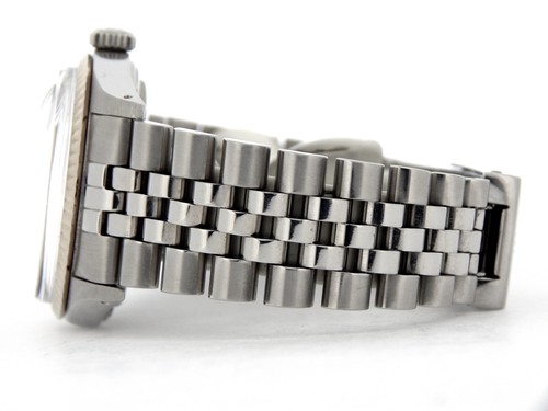 Mens Rolex Datejust Stainless Steel 18K White Gold Watch Silver Roman Dial 16014 - Picture 4 of 6