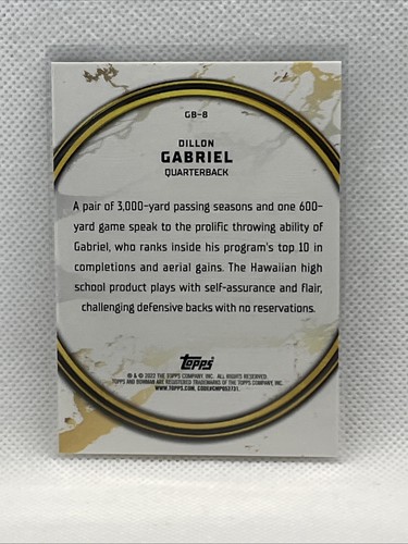 Dillin Gabriel - 2022 Bowman University - Golden Boy - #GB-8 - Bild 2 von 2