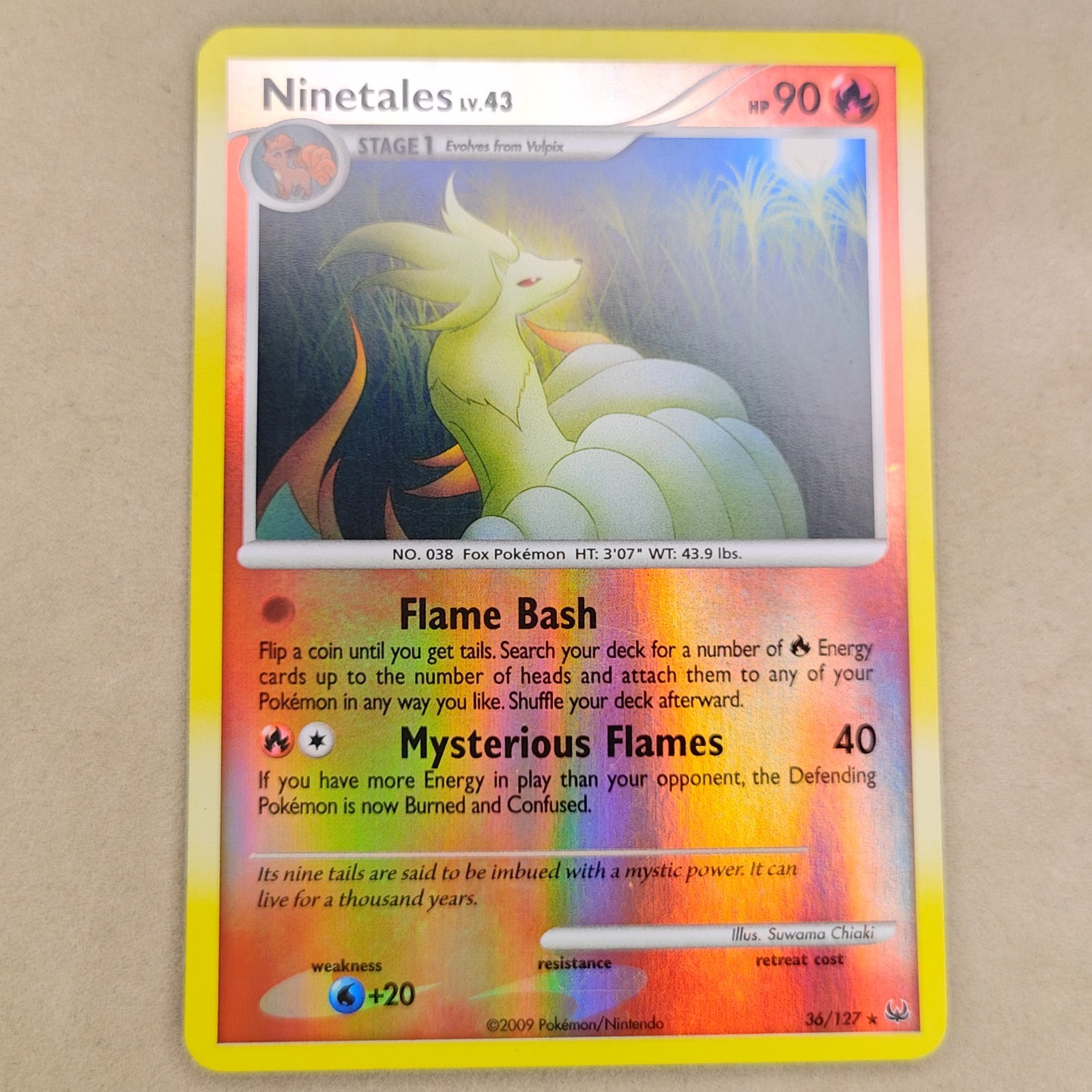 Pokemon Reverse Holo Ninetales Platinum 36/127 Near Mint NM