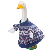 Gaggleville Blue and White Sweater Goose Outfit, Fits Large 23" H Statue, by Fox