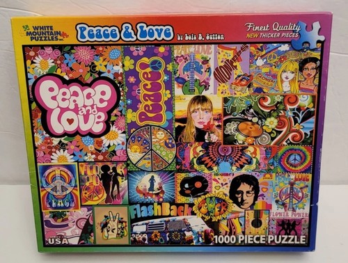 HTF White Mountain PEACE AND LOVE Puzzle John Lennon Woodstock