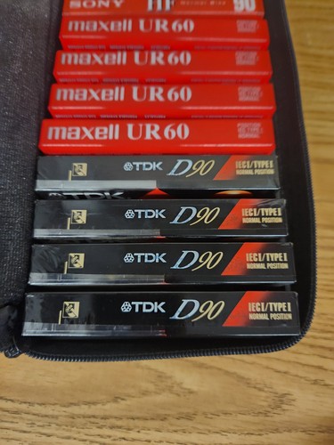 Lot of Maxell UR 60 TDK D90 Fuji DR-1 Sony Cassette Tapes New Sealed Soft Case - Picture 4 of 6