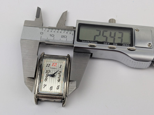 Vtg NEW OLD STOCK Fossil Tank Watch 25mm VT-2464 Silver Tone - Picture 7 of 7