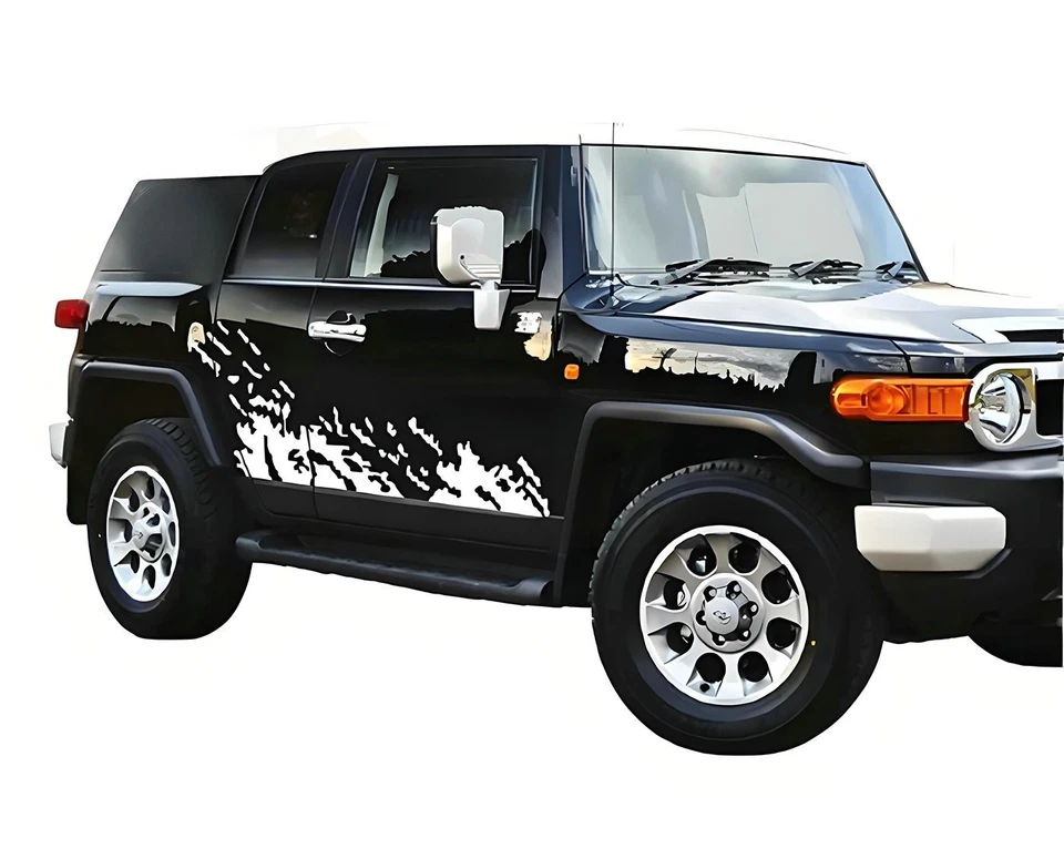 Calcomanías adhesivas para puertas laterales con gráficos de salpicaduras de barro para Toyota FJ Cruiser Foto 2 de 4