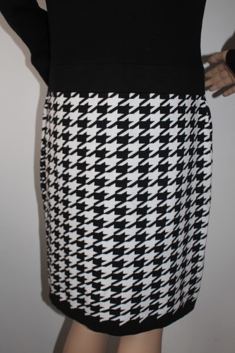 Phase Eight Milania Dogtooth Strick Pullover Kleid schwarz Mix Rollkragen Gr 14 - Bild 11 von 12