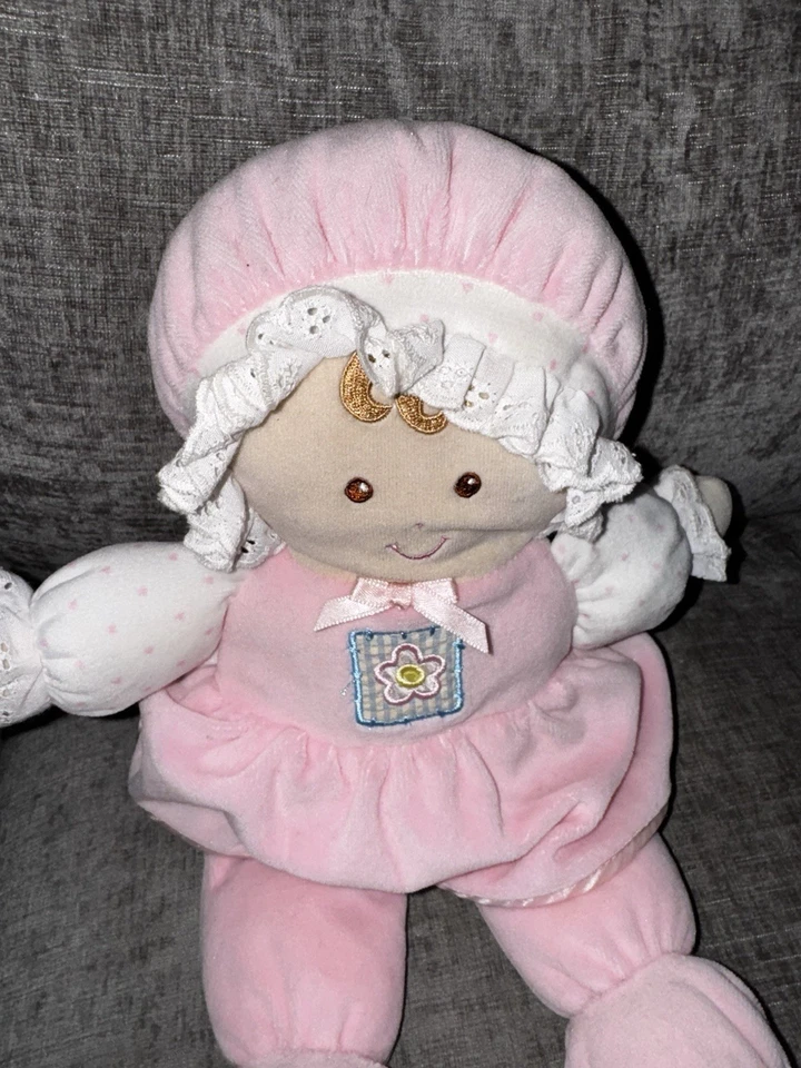 Animal Alley Pink Baby Doll Hat 10” Plush Stuffed Lovey Satin Feet Crinkle Arms - Image 2 of 4