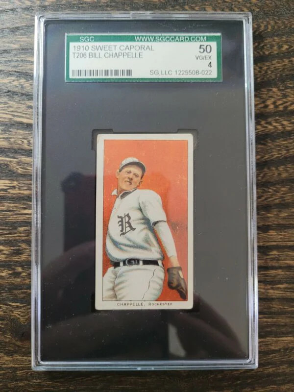1909 T206 BILL CHAPPELLE SWEET CAPORAL 350 VG EX SGC 4 ROCHESTER BRONCOS