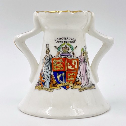Vintage Foley Porzellan Gedenkvase mit 2 Henkeln: Krönung 26. Juni 1902 Edward VII - Bild 1 von 13
