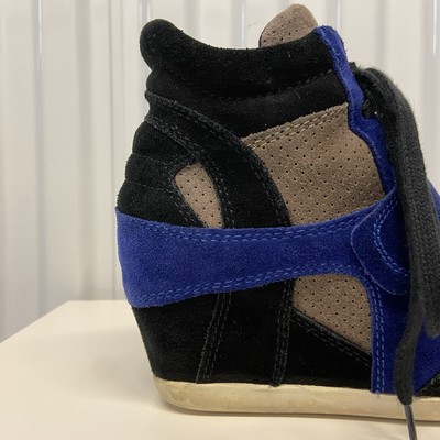 Baskets Slip-on ASH Femme En Tissu Bleu Indigo Et Noir - Cuir/tissu, Neuves Avec Boîte