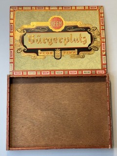Antique German Cigar Box WWI WW1 Weimar Pre WWII WW2 BEEM Bürgerplatz