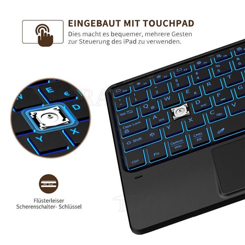 Für iPad 11.Generation 11'' A16 2025 Bluetooth QWERTZ Tastatur Maus Hülle Tasche - Bild 71 von 102