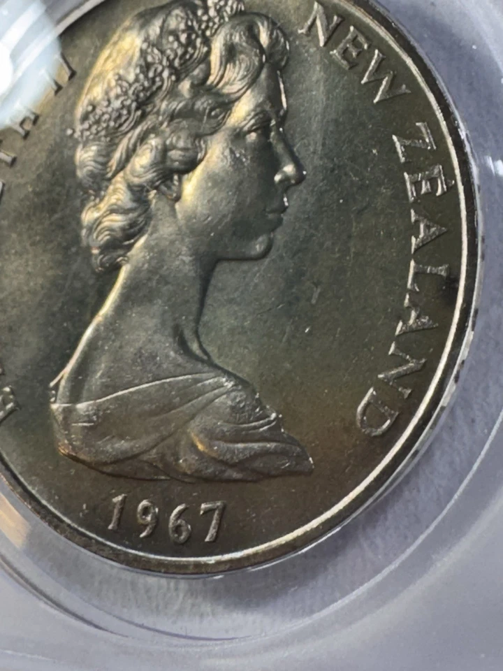 1967 New Zealand 1 Dollar Graded MS 67 by ANACS - Image 3 of 4