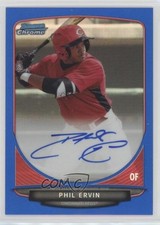 2013 Bowman Draft Chrome Prospect Blue Refractor 5/99 Phil Ervin Auto sh7