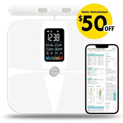 White 8 Electrode Full Body Sensor Body Composition Monitor Scale Weight BMI
