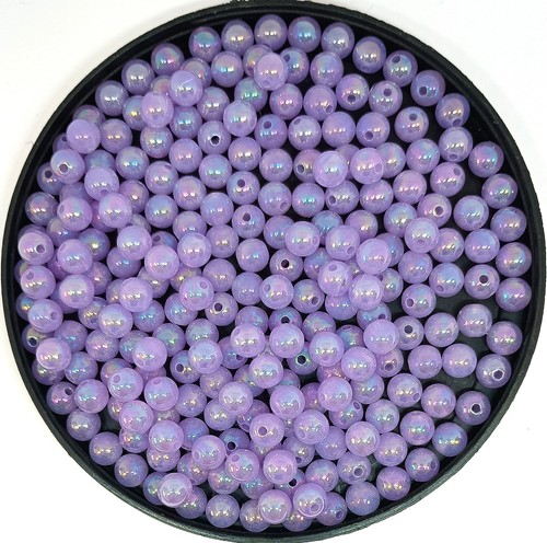 100 Stck. 8 mm AB Lila Iridezent Rund Acryl Perlen Zum Selbermachen Handwerk Schmuck Herstellung - Bild 2 von 4