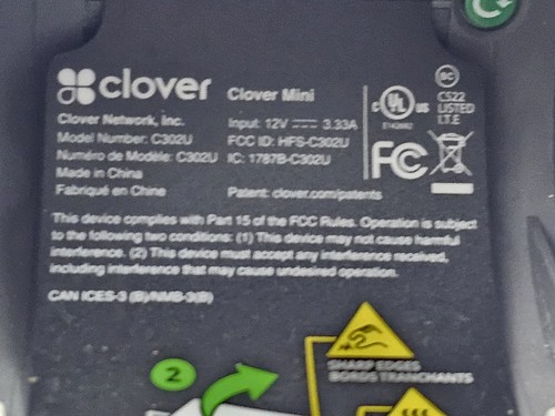 CLOVER MINI POS CARD READER C302U UNTESTED FOR PARTS - Picture 5 of 5