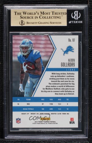 2017 Phoenix Rookies Purple /149 Kenny Golladay #117 BGS 9.5 GEM MINT Rookie RC - Picture 2 of 3