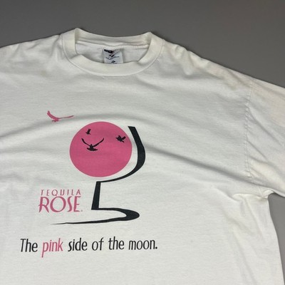 VTG Jerzees Tequila Rose T-Shirt Men XL White Pink Side of the Moon Pink Floyd