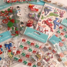 CHRISTMAS!  FOR SCRAPBOOKING/CARD MAKING! BY JOLEE'S ONLY-15 PACKS-208 PIECES