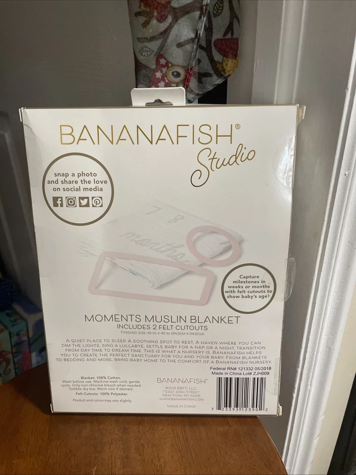 Manta de Muselina Bananafish Studio Unicornio Hito + 2 Recortes de Fieltro - Nueva en Caja Foto 2 de 3