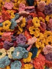 50 Handmade Crochet Mix Various Colorful Flowers Applique Embellishment Craft