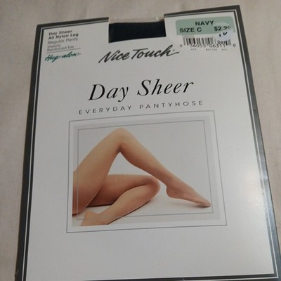 Nice Touch Day Sheer Navy Size C NIP Pantyhose
