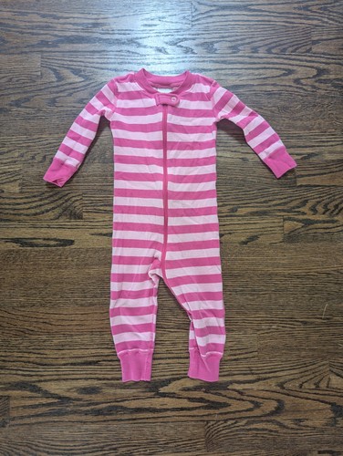 Kleinkind Mädchen Hanna Andersson rosa gestreifter Pyjama Longalls Gr. 75 12-18 Monate Bio