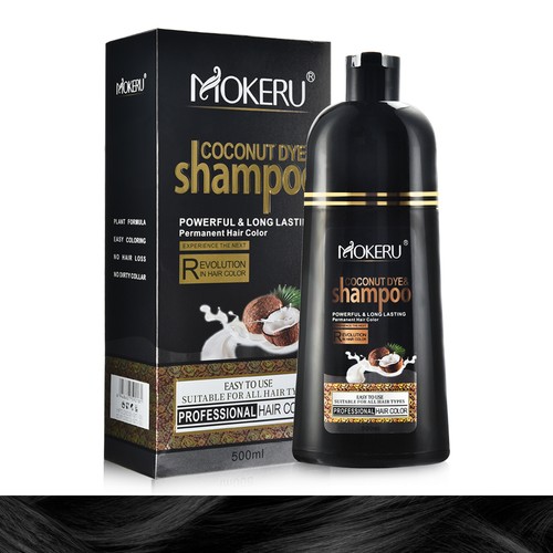 500ml Haarfarbe Schwarz Färbeshampoo Haarfärbeshampoo 3 in 1 Hair Dye Shampoo - Bild 8 von 9