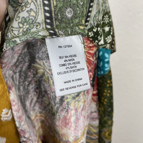 Coprigiacca artistica indossabile 3x spolverino kimono ricamato patchwork John Mark - Foto 5 di 7