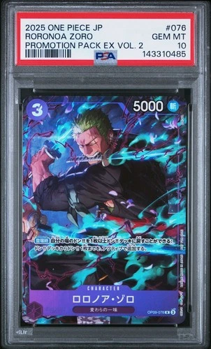 PSA 10 Roronoa Zoro OP09-076 Promotion Pack EX Vol.2 One Piece Card Japanese