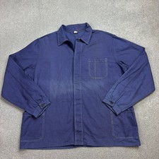 Französische Jacke Erwachsene X Large blau VINTAGE Workwear verwaschene...