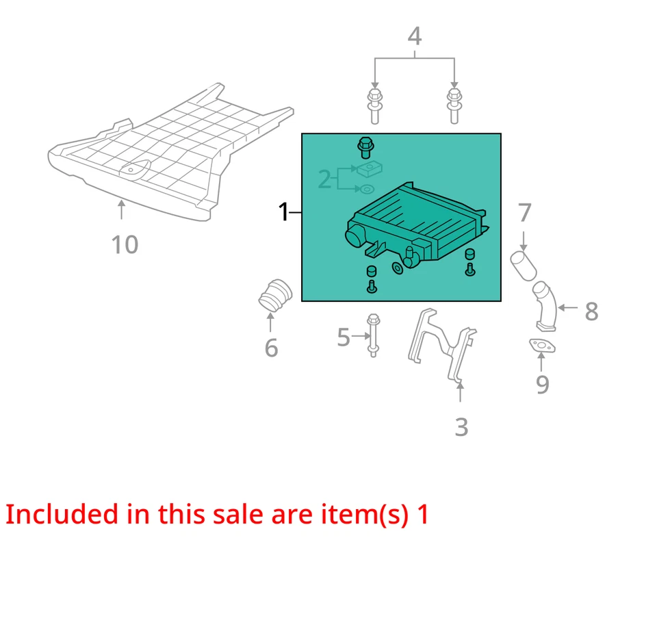 Conjunto de intercooler Acura RDX 2007-2012 2,3 L 118 k millas OEM LKQ Foto 4 de 4